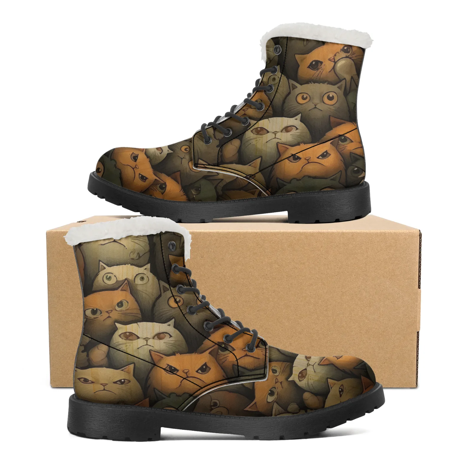 Men Shoes Eu To Us - Botas de nieve de felpa con