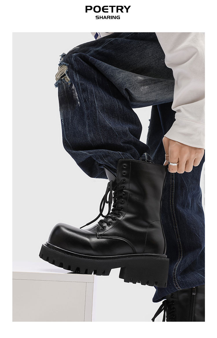 Nuevas Botas con hebilla para  - Men'S Shoes Black And White reseña y precio