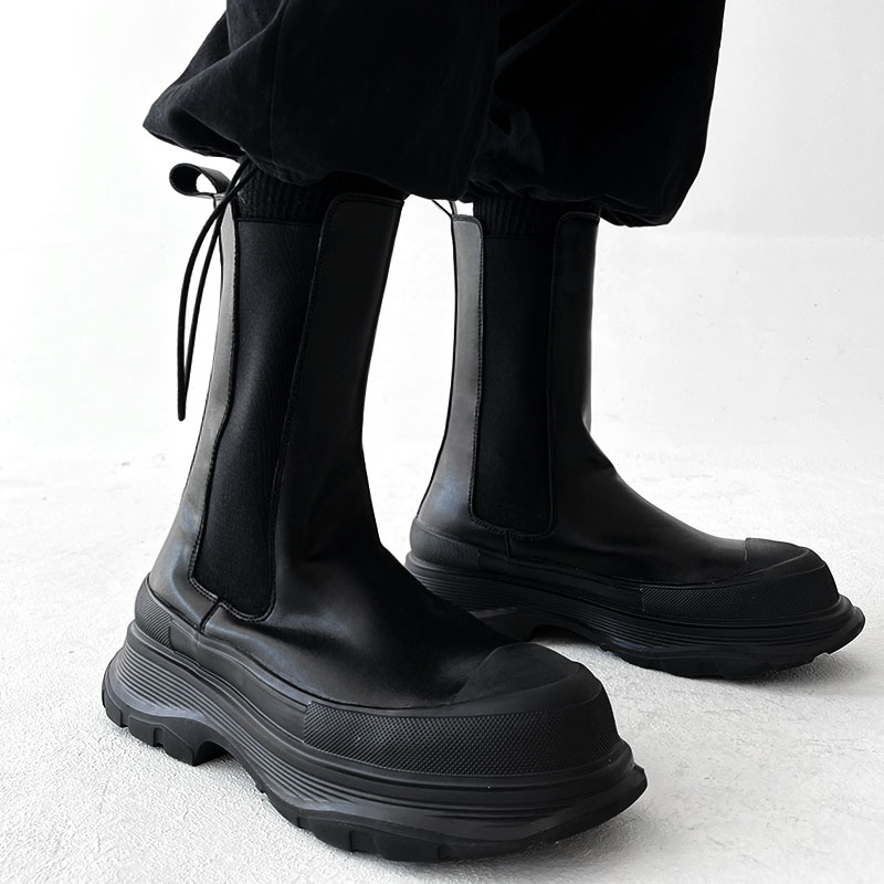 Botas Chelsea altas de moda pu - Men'S Shoes Black And White reseña y precio